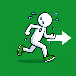 Image depicting a running person sweating. You can check out the suggested route by clicking on the image